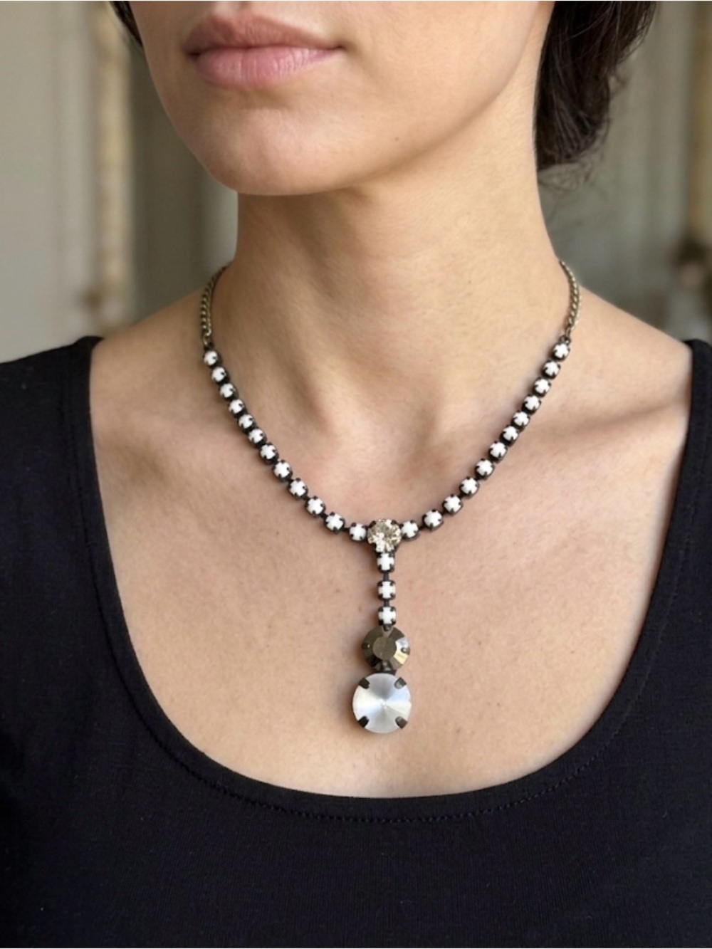 Sabika S12 Retired Crystal Drop Pendant Necklace